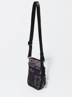 PARFOIS Bolso Para M&oacute;vil De Nylon Estampado Negro Clearance