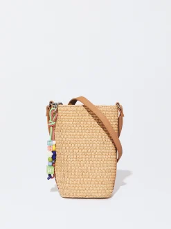 PARFOIS Bolso Para M&oacute;vil De Paja Camel Flash Sale