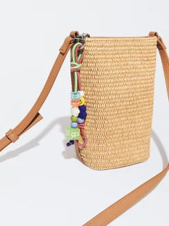 PARFOIS Bolso Para M&oacute;vil De Paja Camel Flash Sale