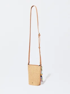 PARFOIS Bolso Para M&oacute;vil De Paja Camel Flash Sale