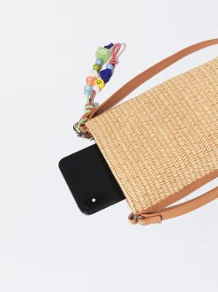 PARFOIS Bolso Para M&oacute;vil De Paja Camel Flash Sale
