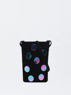 PARFOIS Bolso Para M&oacute;vil De Ante Negro Fashion