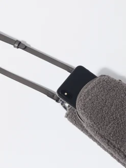 PARFOIS Bolso Para M&oacute;vil Efecto Pelo Gris Clearance