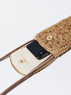 PARFOIS Bolso Para M&oacute;vil Efecto Paja Beige New
