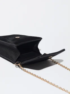 PARFOIS Bolso Para M&oacute;vil En Pelo Negro New