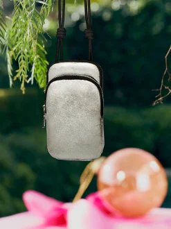PARFOIS Bolso Para M&oacute;vil Metalizado Plateado Discount