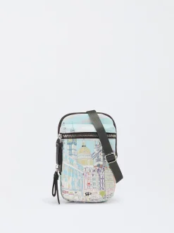 PARFOIS Bolso Porta M&oacute;vil Com Estampado Azul Discount