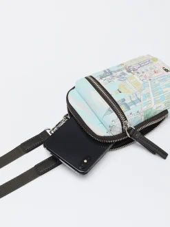 PARFOIS Bolso Porta M&oacute;vil Com Estampado Azul Discount