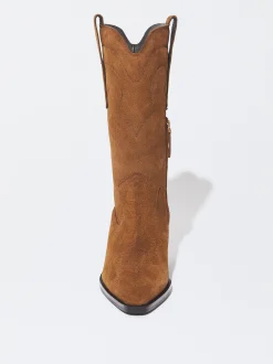 PARFOIS Botas De Piel Cowboy Marr&oacute;n Best