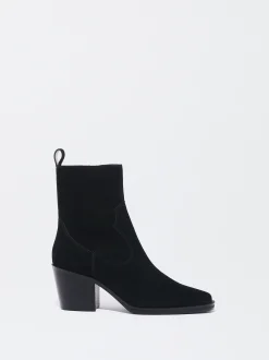 PARFOIS Bot&iacute;n Cowboy De Piel Con Tac&oacute;n Negro Discount