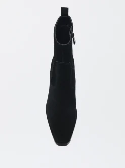 PARFOIS Bot&iacute;n Cowboy De Piel Con Tac&oacute;n Negro Discount