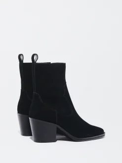 PARFOIS Bot&iacute;n Cowboy De Piel Con Tac&oacute;n Negro Discount