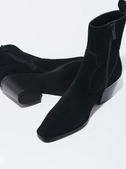 PARFOIS Bot&iacute;n Cowboy De Piel Con Tac&oacute;n Negro Discount