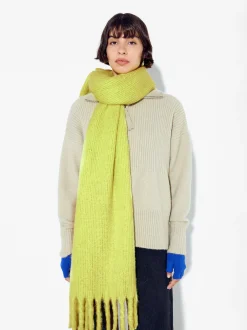 PARFOIS Bufanda Con Flecos Amarillo Sale