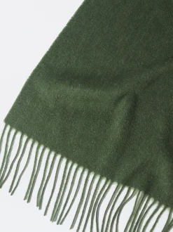 PARFOIS Bufanda De Lana Con Flecos Verde Sale