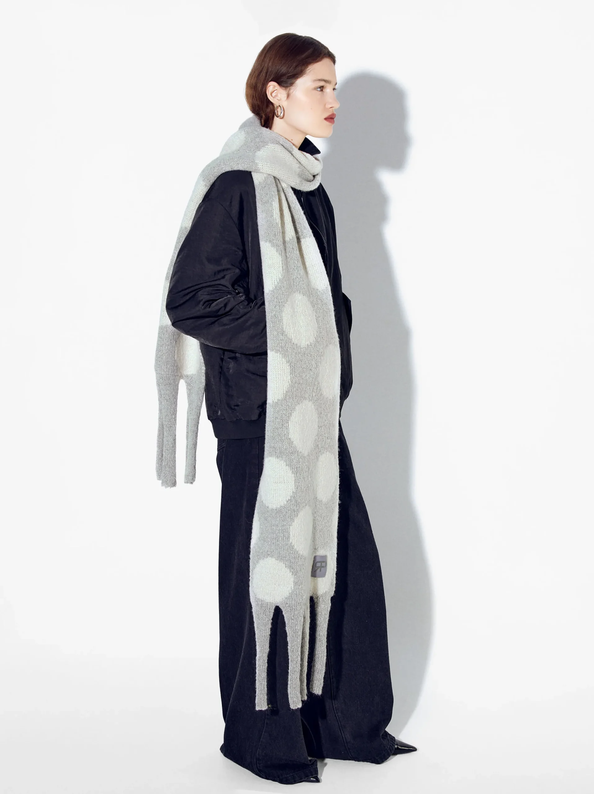 PARFOIS Bufanda Jacquard Maxi Con Flecos Crudo Fashion