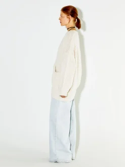 PARFOIS C&aacute;rdigan Con Mezcla De Lana Blanco Cheap