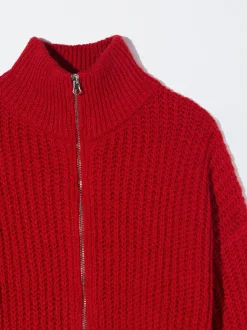PARFOIS C&aacute;rdigan De Punto Cierre De Cremallera Rojo Online