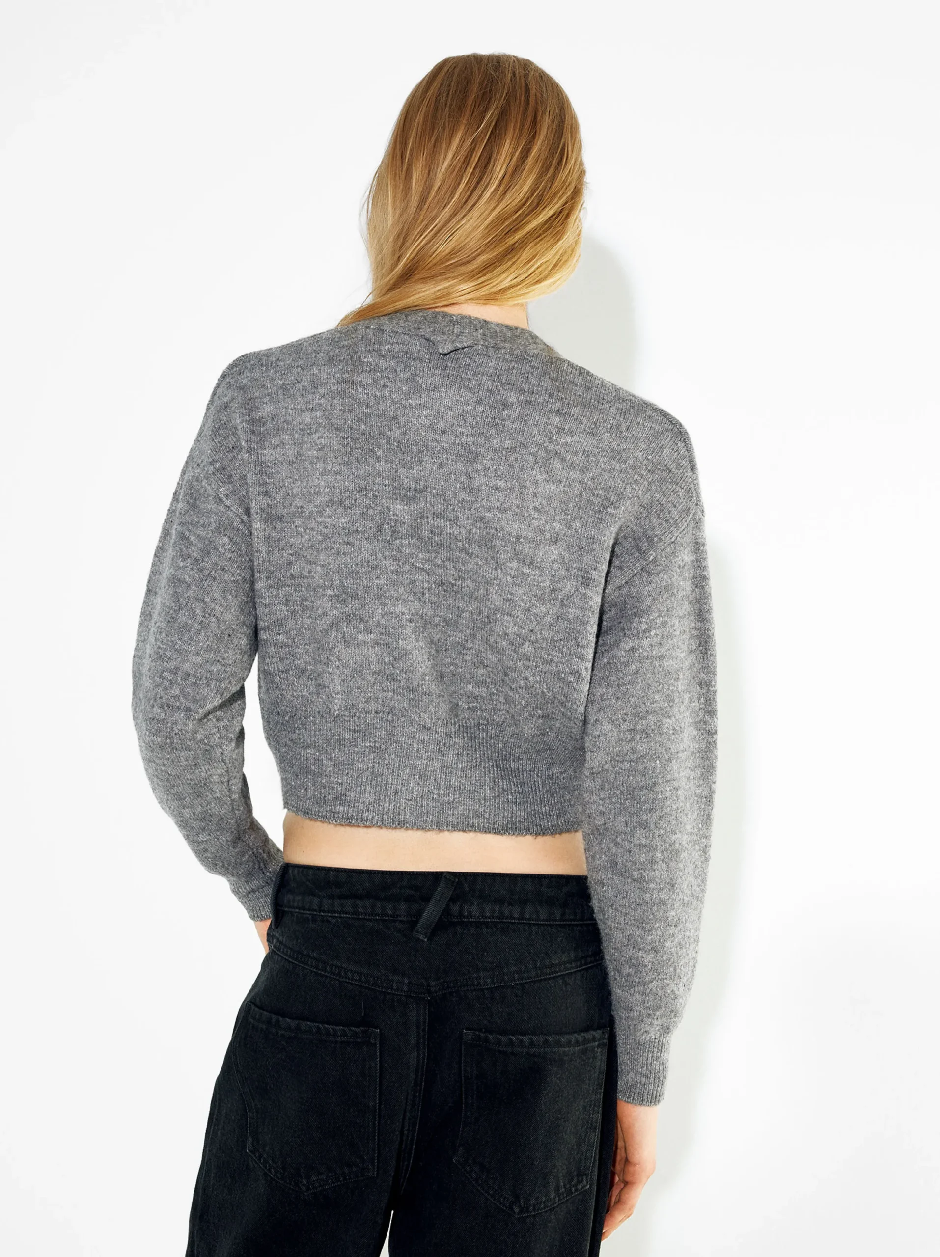 PARFOIS Cárdigan De Punto Con Botones Gris Best Sale