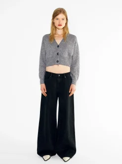 PARFOIS Cárdigan De Punto Con Botones Gris Best Sale