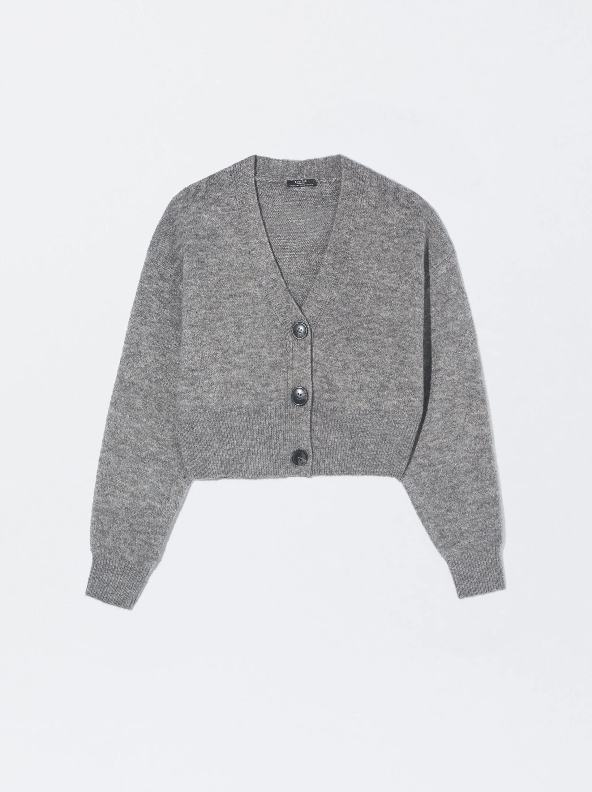 PARFOIS Cárdigan De Punto Con Botones Gris Best Sale