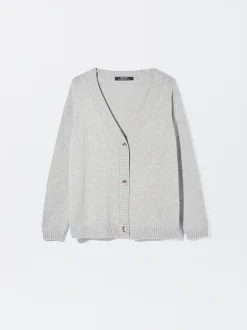 PARFOIS Cárdigan De Punto Con Botones Gris Store