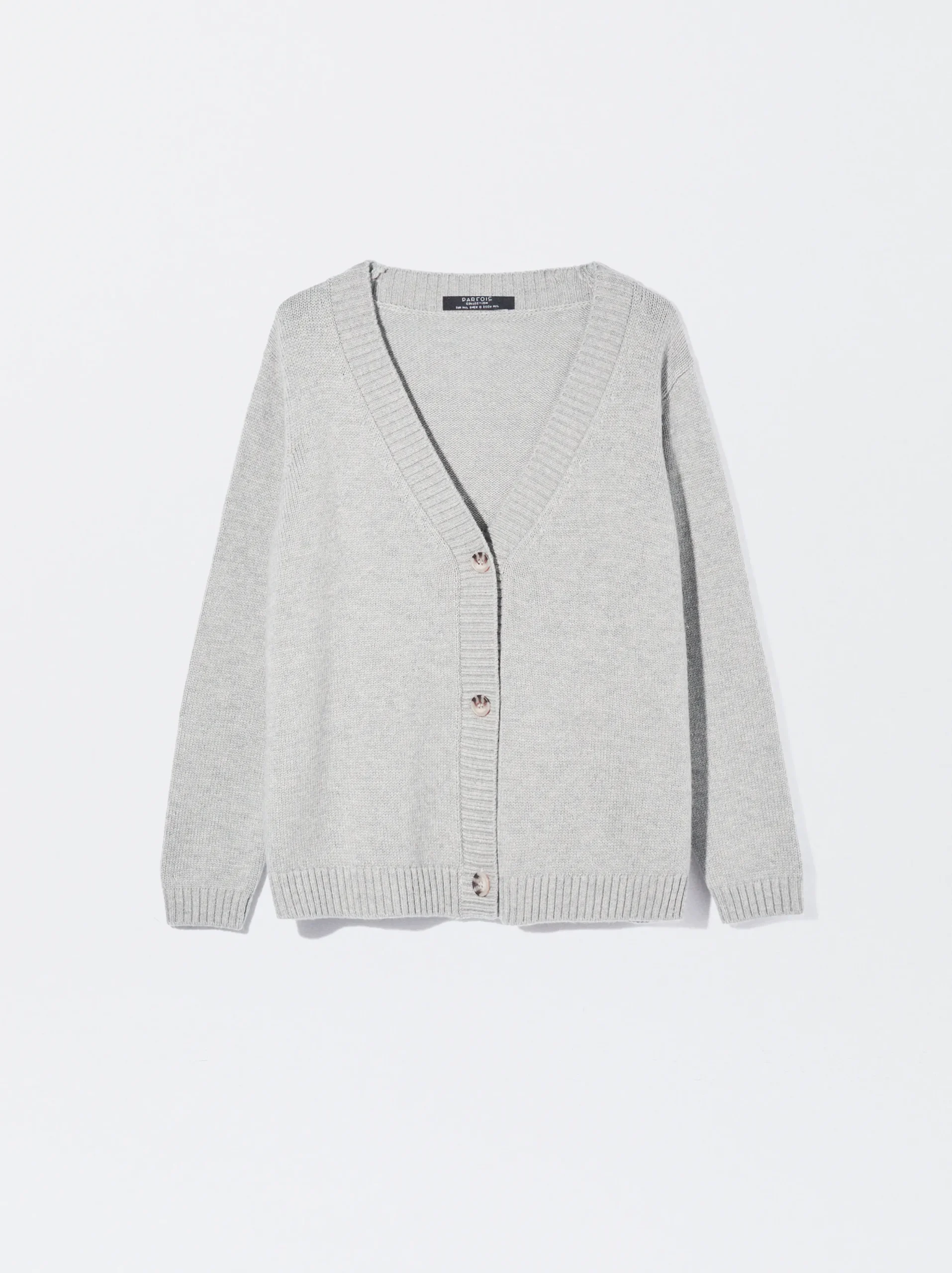 PARFOIS Cárdigan De Punto Con Botones Gris Store