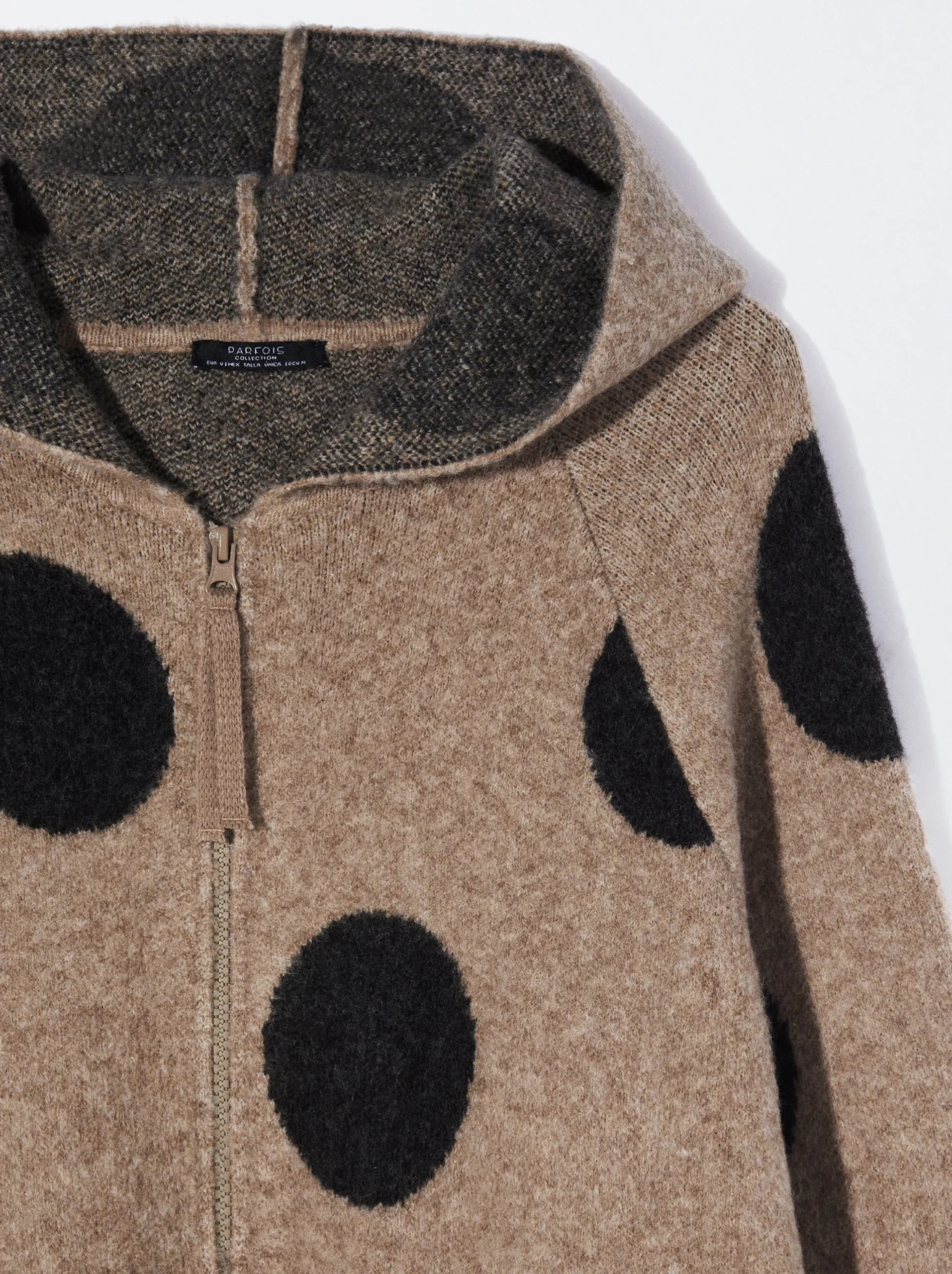 PARFOIS Cárdigan De Punto Jacquard Camel Sale