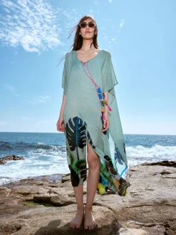 PARFOIS Caft&aacute;n Estampado Con Pompones Multicor Cheap