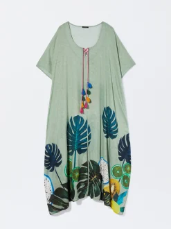 PARFOIS Caft&aacute;n Estampado Con Pompones Multicor Cheap