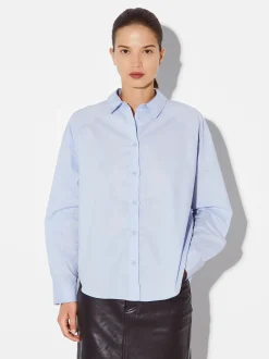 PARFOIS Camisa 100% Algod&oacute;n Azul Cheap