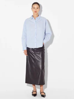 PARFOIS Camisa 100% Algod&oacute;n Azul Cheap
