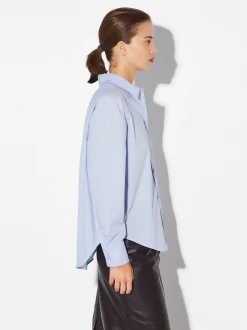 PARFOIS Camisa 100% Algod&oacute;n Azul Cheap