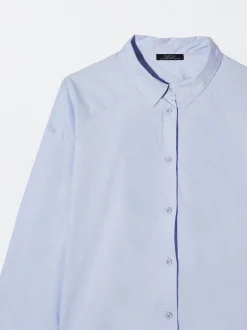 PARFOIS Camisa 100% Algod&oacute;n Azul Cheap