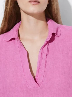PARFOIS Camisa 100% Lino Rosa Outlet