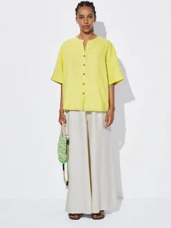PARFOIS Camisa 100% Lino Amarillo Best