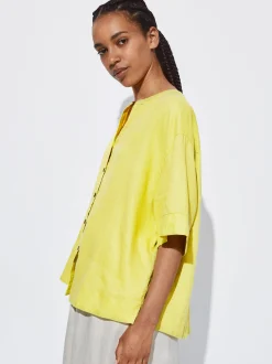 PARFOIS Camisa 100% Lino Amarillo Best