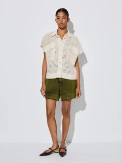 PARFOIS Camisa Algod&oacute;n Con Bordado Crudo Cheap