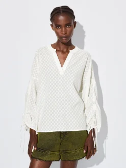 PARFOIS Camisa Algod&oacute;n Con Lazada Crudo Clearance