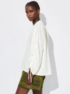 PARFOIS Camisa Algod&oacute;n Con Lazada Crudo Clearance