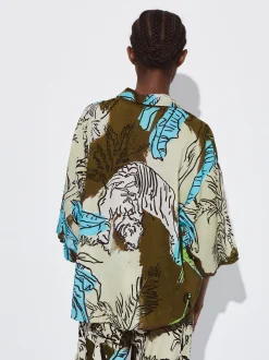 PARFOIS Camisa Algod&oacute;n Estampada Caqui Discount