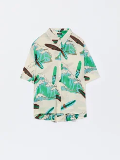 PARFOIS Camisa Algod&oacute;n Estampada Multicor Fashion