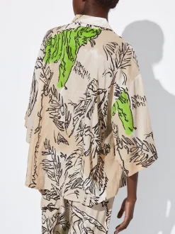 PARFOIS Camisa Algod&oacute;n Estampada Beige Cheap