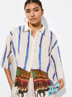 PARFOIS Camisa Algod&oacute;n Estampada Multicor Outlet