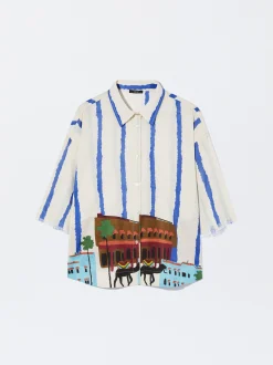PARFOIS Camisa Algodón Estampada Multicor Outlet