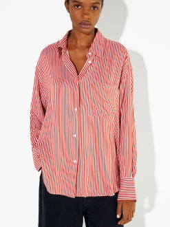 PARFOIS Camisa Con Rayas Rojo Fashion