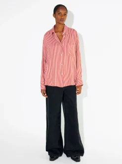 PARFOIS Camisa Con Rayas Rojo Fashion