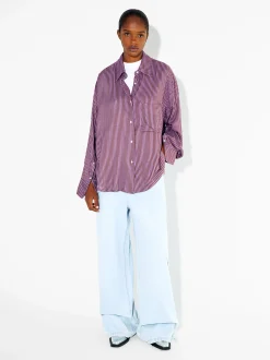 PARFOIS Camisa Con Rayas Violeta Discount