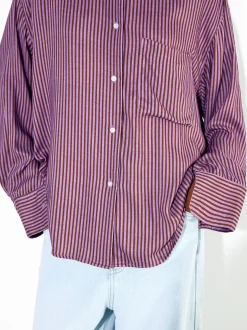 PARFOIS Camisa Con Rayas Violeta Discount