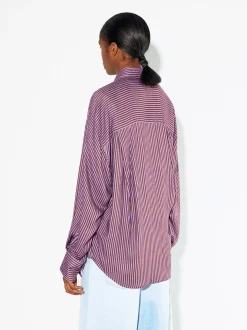 PARFOIS Camisa Con Rayas Violeta Discount